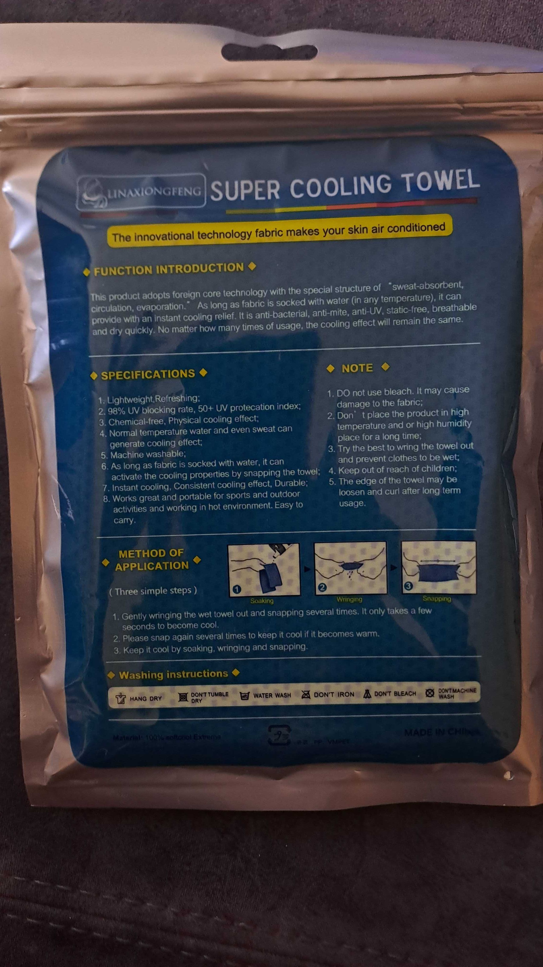 Chłodzący ręcznik sportowy - Cool towel z microfibry 30x100 zielony