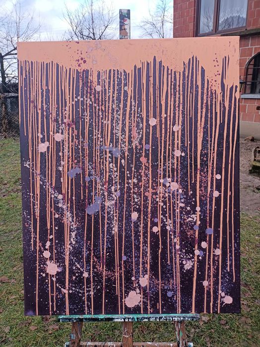 Obraz olejny/akryl abstrakcyjny 100x80 cm