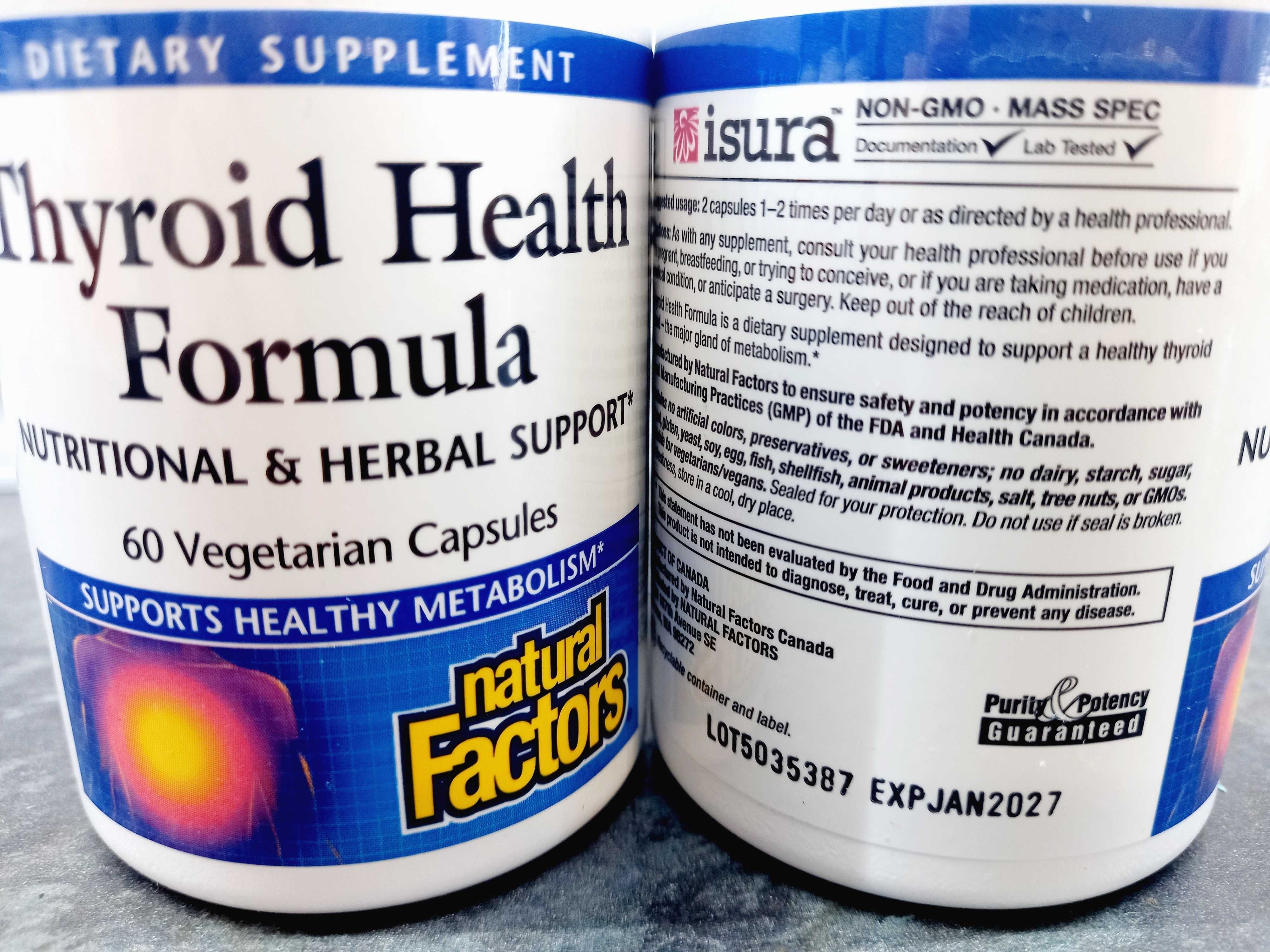 Natural Factors, Thyroid Health Formula (60 капс.), для щитовидной