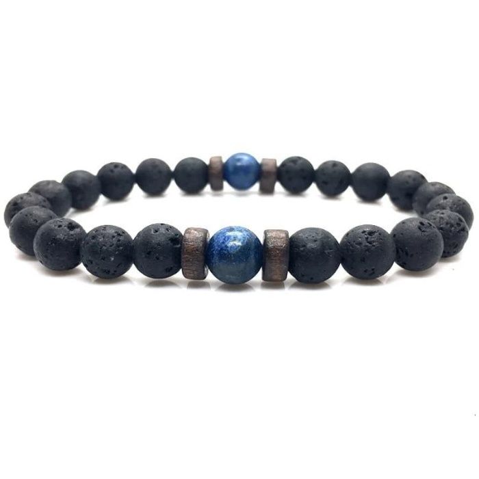 Pulseira Masculina Moon - Pedra Vulcânica - Pulseiras Me4You