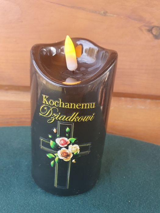 Czarny znicz ledowy "Kochanemu Dziadkowi"
