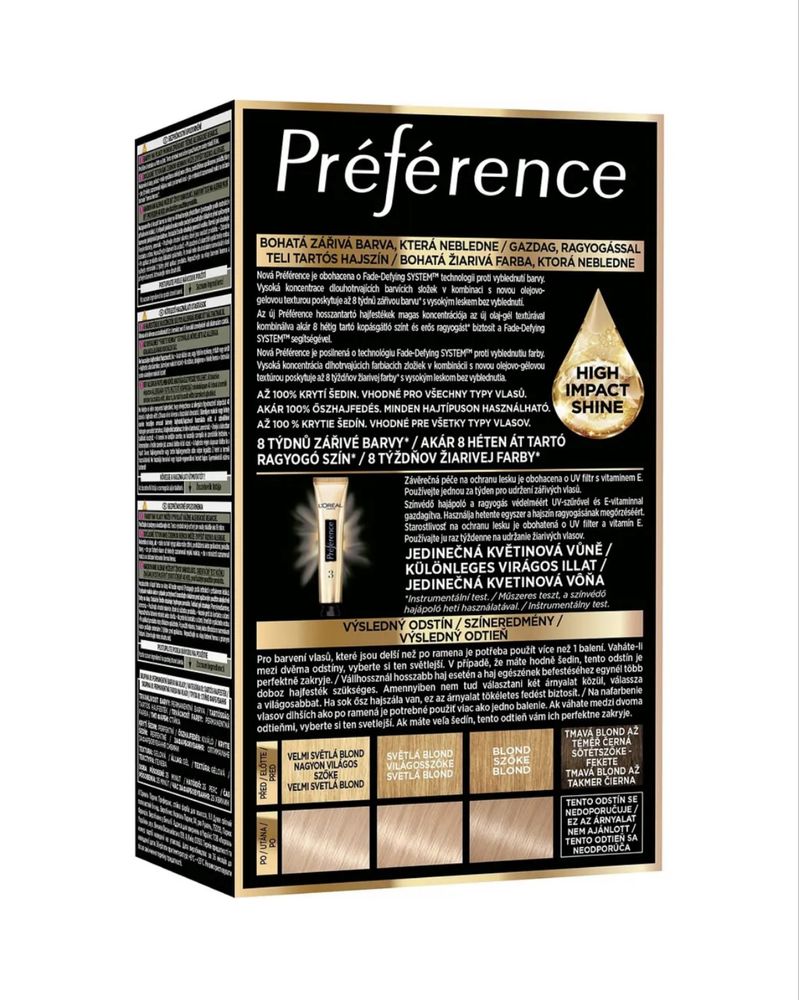 Краска для волос Лореаль Preference 9.1 и 102