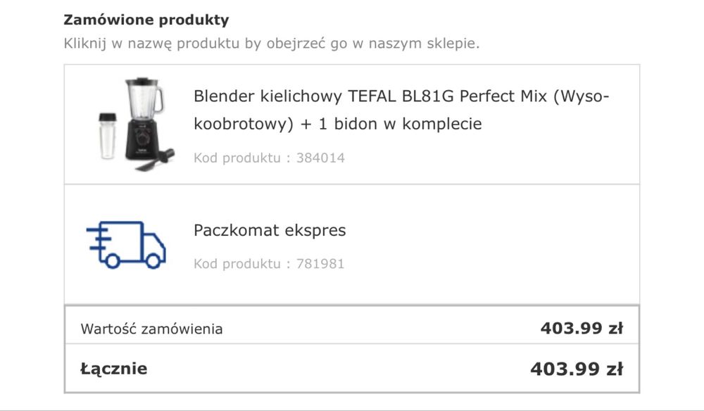 Blender kielichowy Tefal Perfectmix