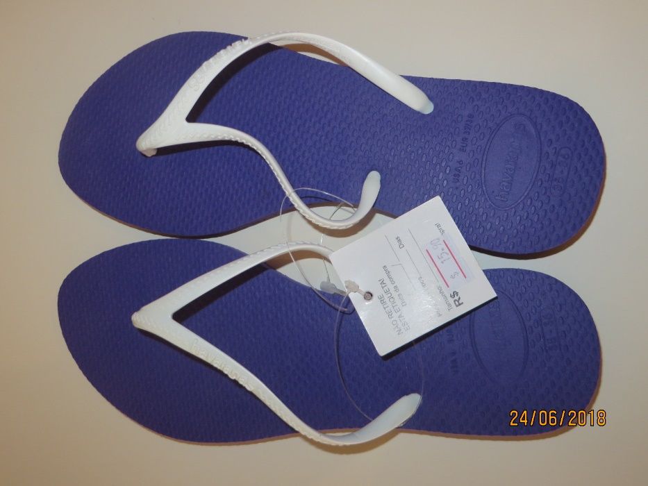 NOVAS - Havaianas slim do Brasil azuis e brancas - 35 36