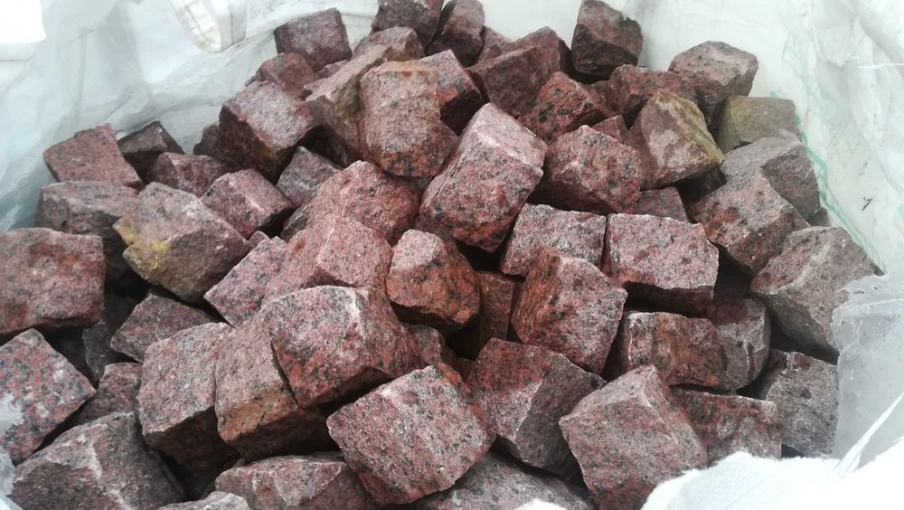 Płyty granitowe chodnikowe taras SCHODY blokowe Kostka płomieniowana