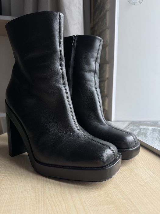 Жіночі шкіряні ботильони Zara 39 Кожаные ботинки