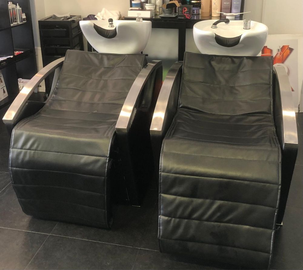 2 rampas de lavagem de cabelo profissional