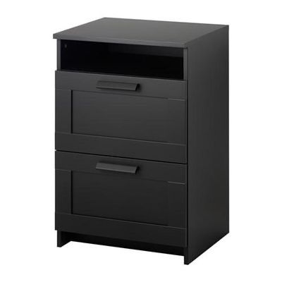 Comoda 2 Gavetas/Mesa Cabeceira Ikea Brimnes Preta