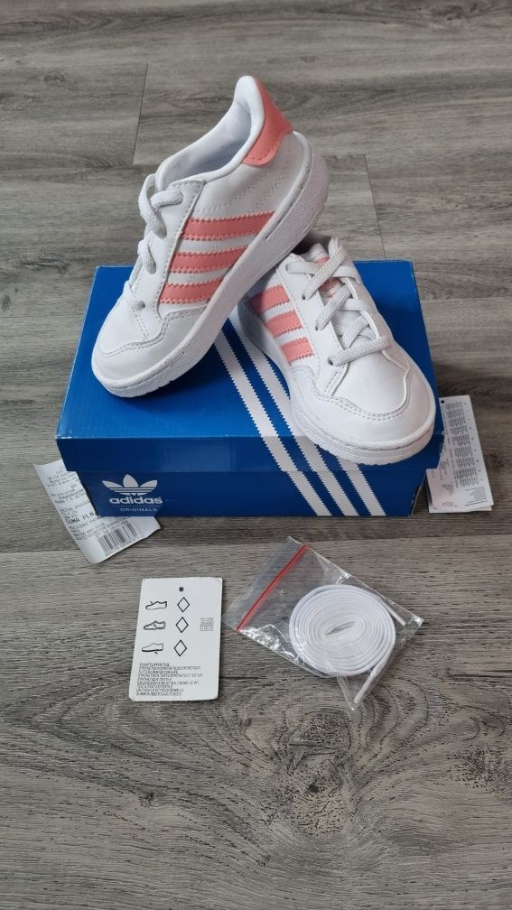 Buty adidas Team Court El I Ftwr White/glory Pink jak nowe 24