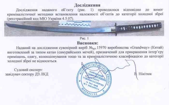 Катана, Самурайський меч Grand Way Katana 15949 "Воїн в темряві"