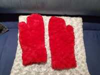 Rękawiczki czerwone misio wzór Home&you miłe misio one size
