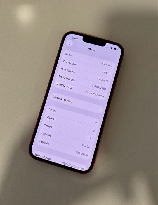 Apple iPhone 14 128GB 84% “ vermelho “ + capa e carregador