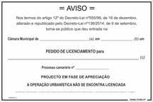 Placa de Pedido Licenciamento 1.2m x 0.8m