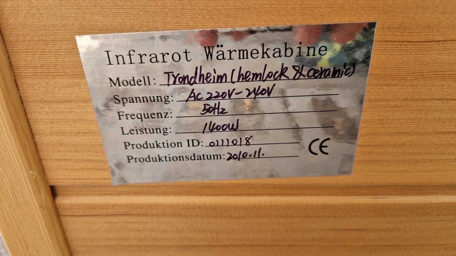 Sauna podczerwień INFRARED red ROT Radio 1400W 220V 230V jonizator