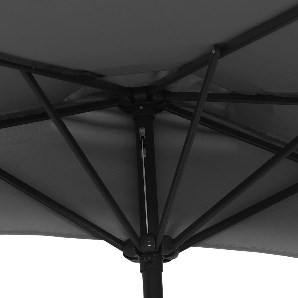 Novo: Parasol varanda 270x135cm antracite semicircular (meia lua)