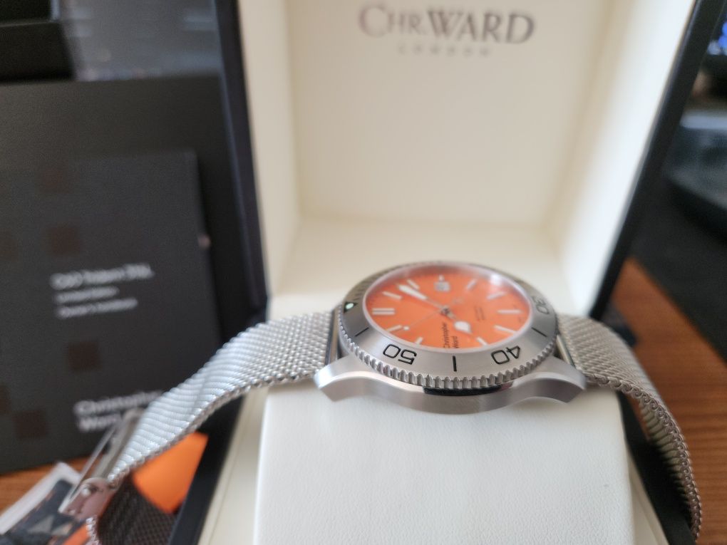 Christopher Ward C60 Trident 316L Limited Oragne Limitowany Diver