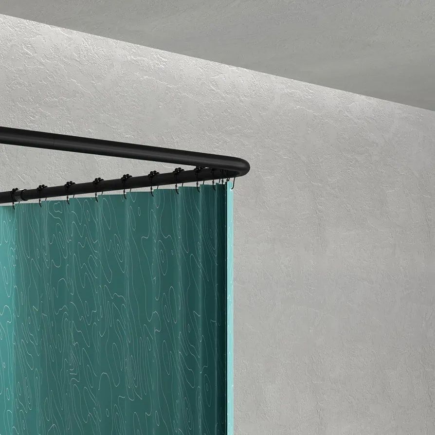 Drążek do zasłony prysznicowej w kształcie litery L, 62-94/101-136 cm,