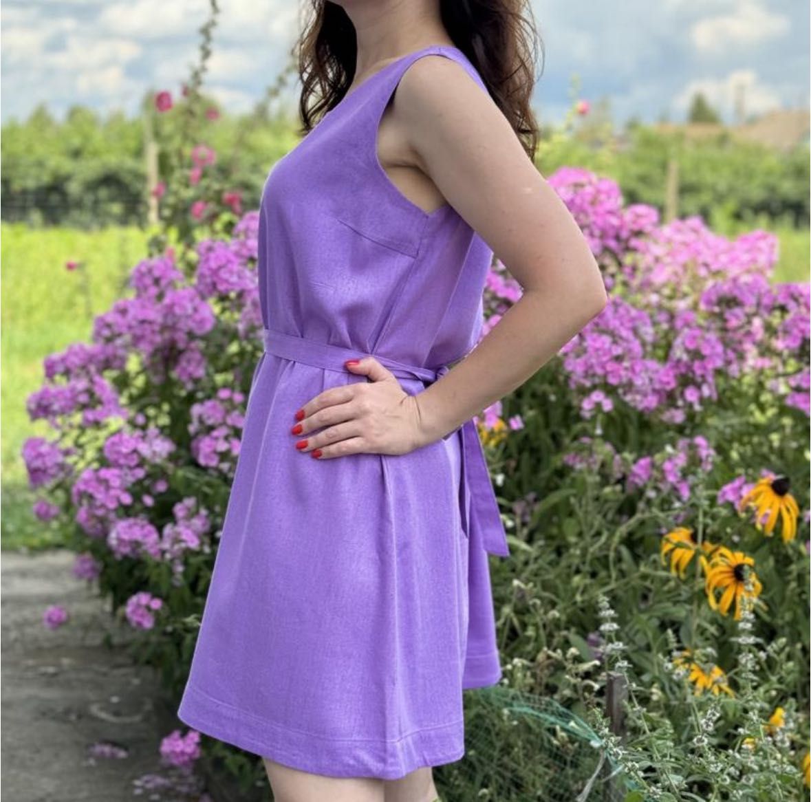 сукня льон, лаванда