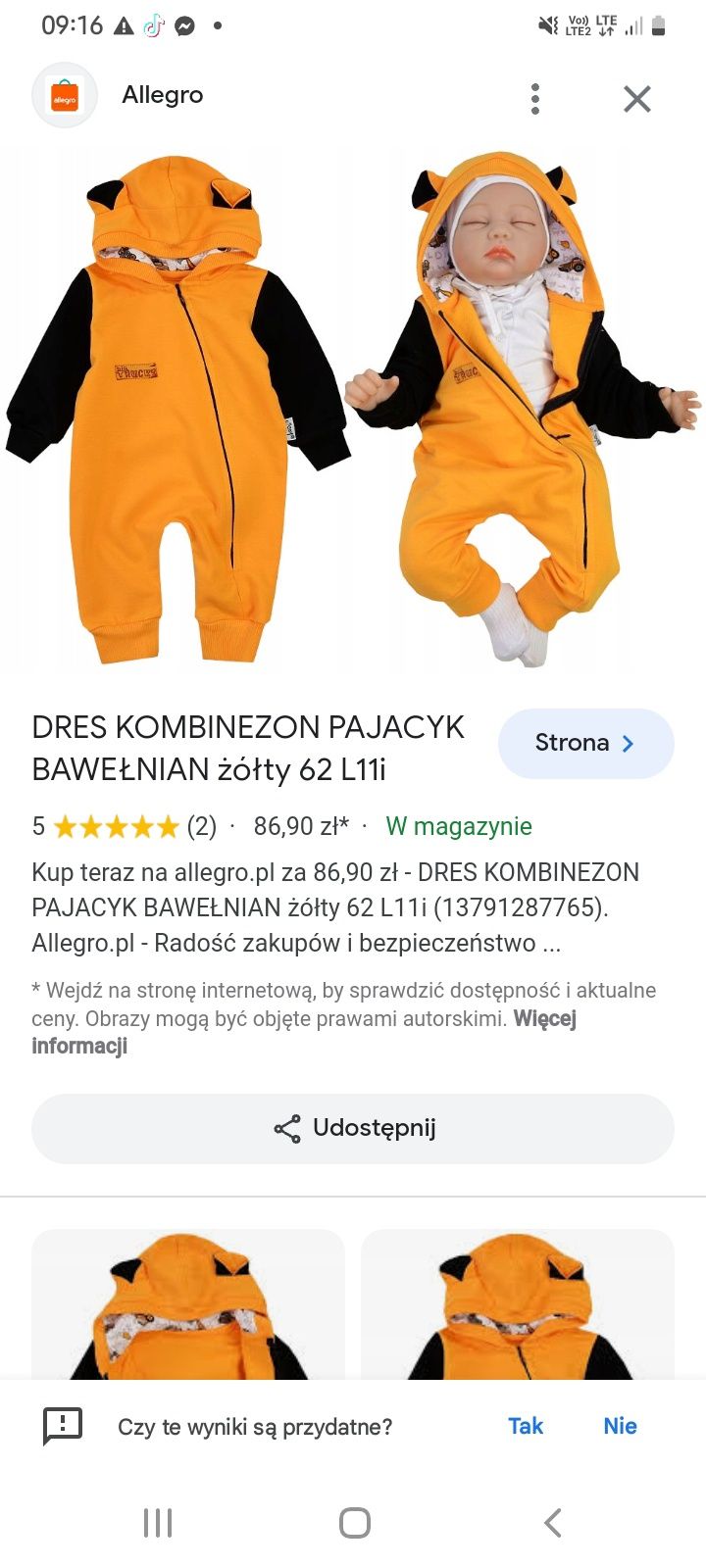 Kombinezon wiosenny 100 %bawełna