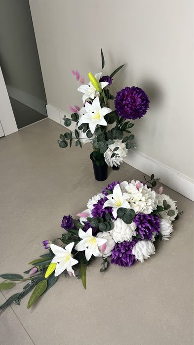 Kompozycie , bukiet + stroik na cmentarz, na grob