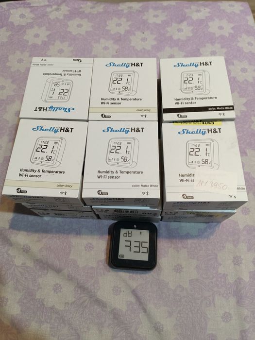 Pakiet 19 sztuk zegarów,czujników temperatury Shelly H&T