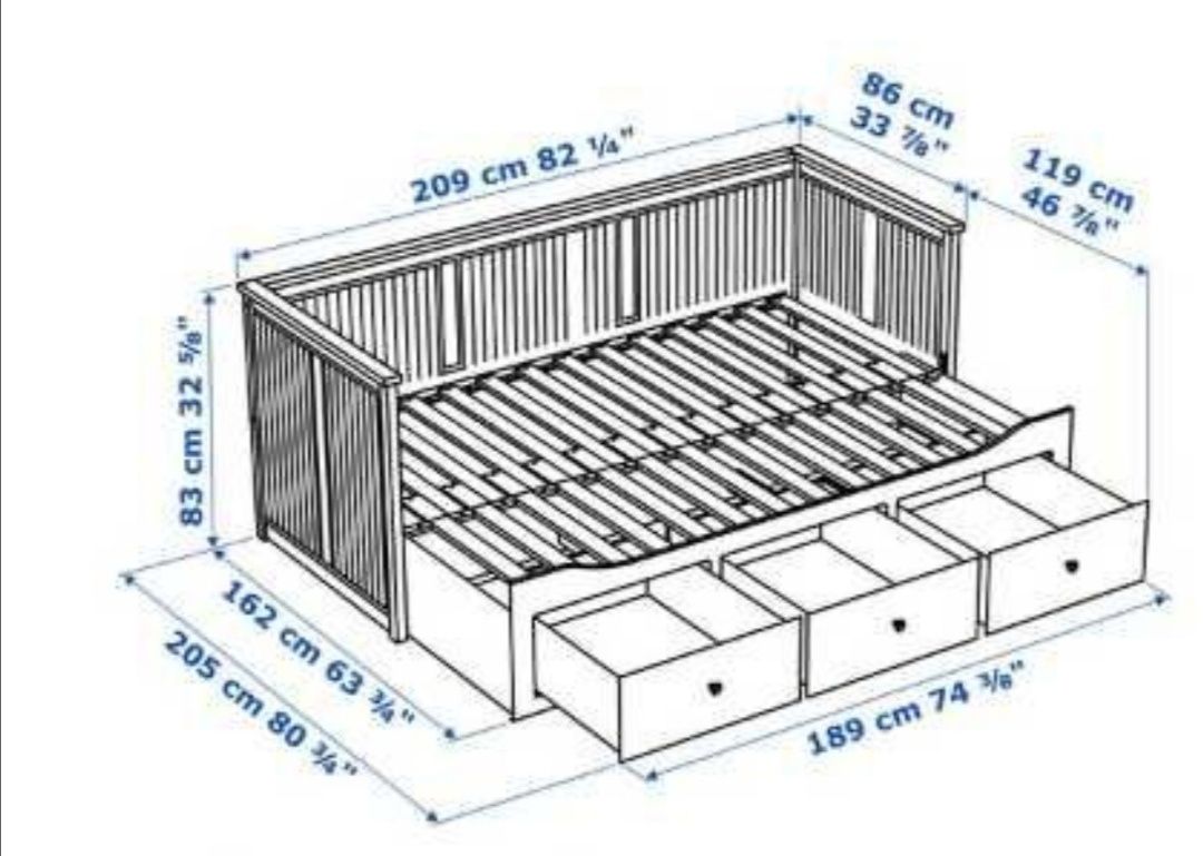 Cama Solteiro ou Casal Ikea Hemnes com colchões incluídos