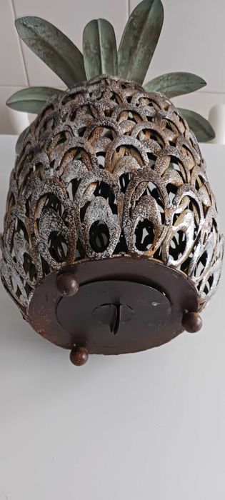 PORTA/SUPORTE velas em metal fruto ananás