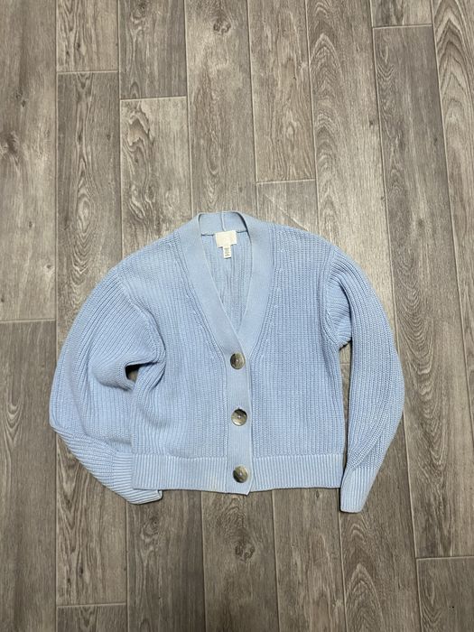 Блакитний укорочений кардиган H&M