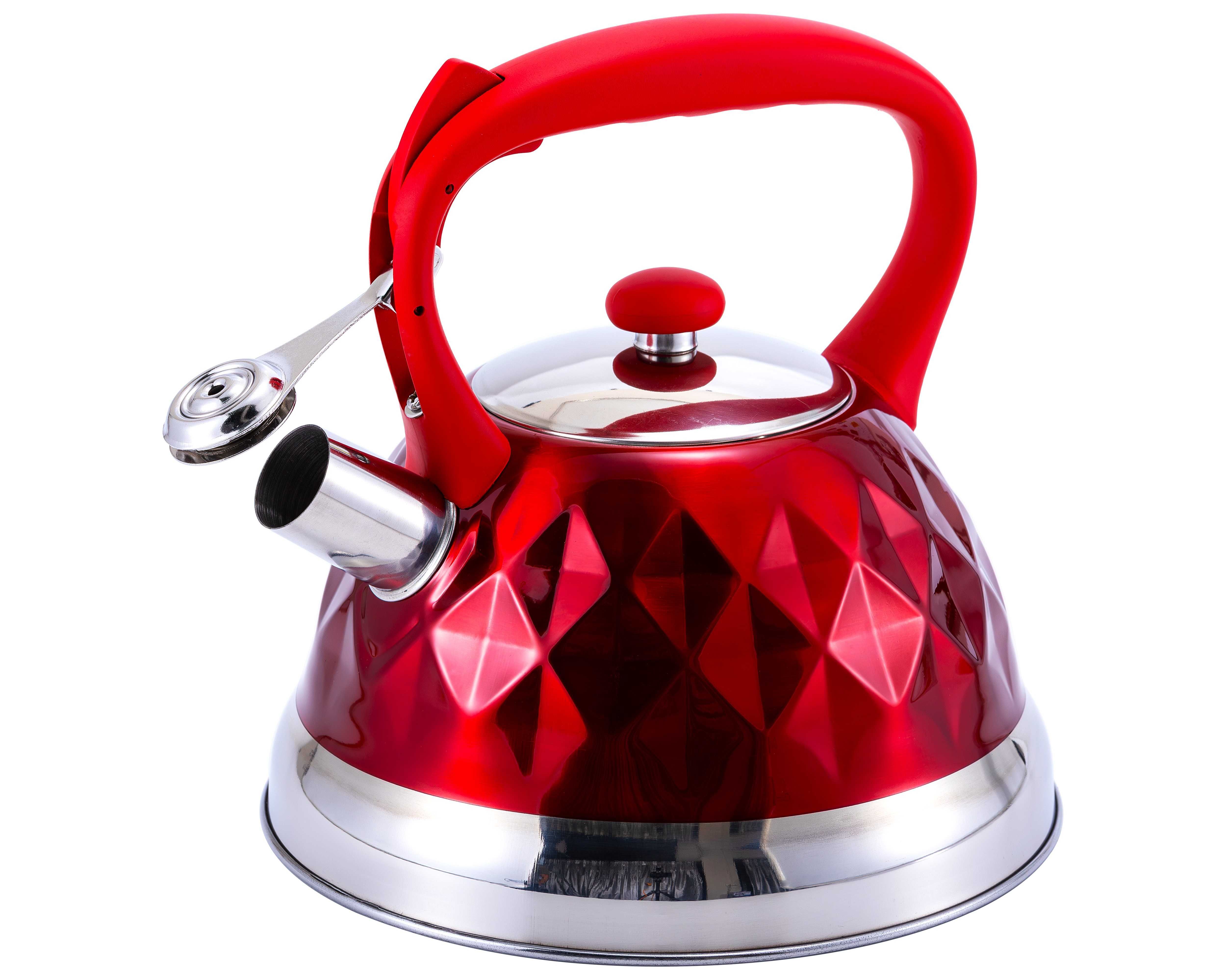 Czajnik na gaz z gwizdkiem 3L Czerwony Elitehoff E5035