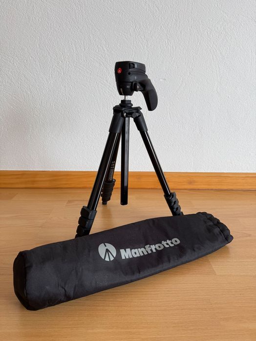 Tripé Manfrotto Compact Action - NOVO!!! - super leve para viagens