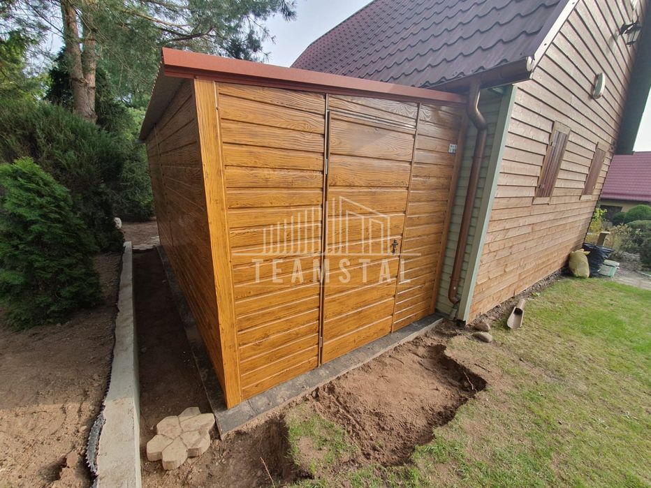 Domek Ogrodowy - Schowek - Garaż - Brama drzwi drewnopodobny TS633