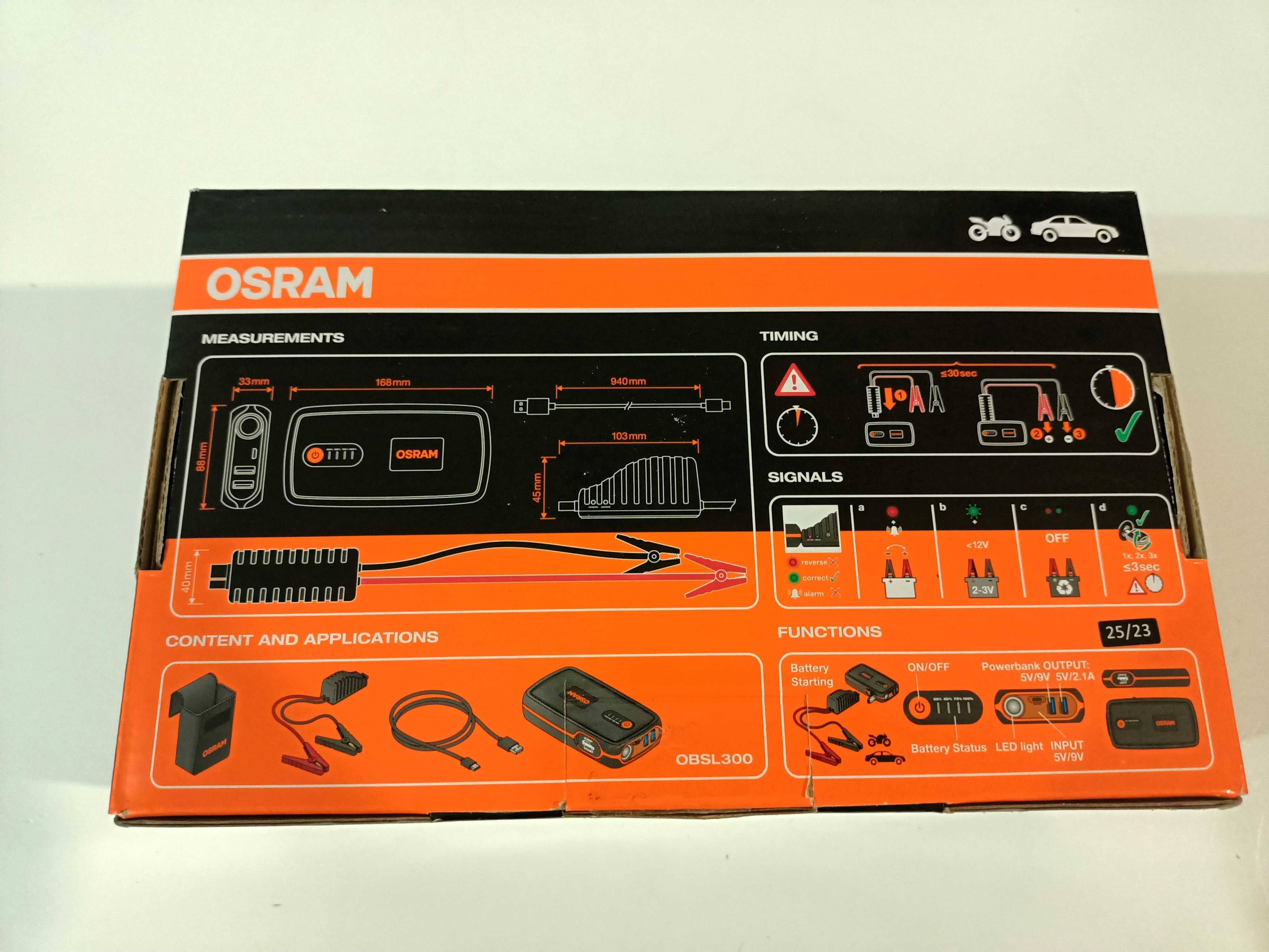 Urządzenie rozruchowe Booster Osram Battery Start 300, Powerbank 1500A