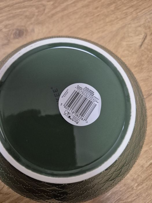 Smukee Filiżanki Jumbo tłoczenie jakosc 4 sztuki zielone i miska set