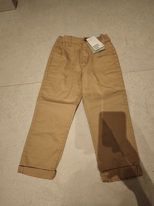 Spodnie chino 110 beżowe h&m z metką