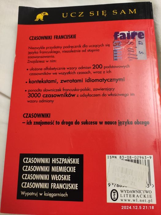 Czasowniki francuskie, książka nowa