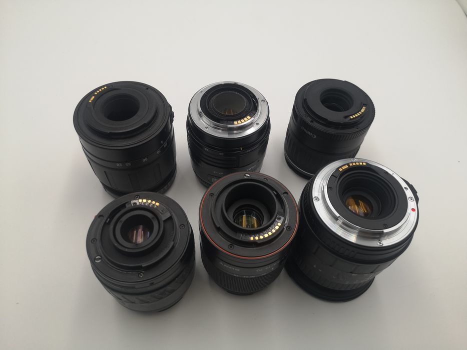 Wyprzedaż Zestaw uszkodzonych obiektywów Canon, Minolta, Sony, Tamron