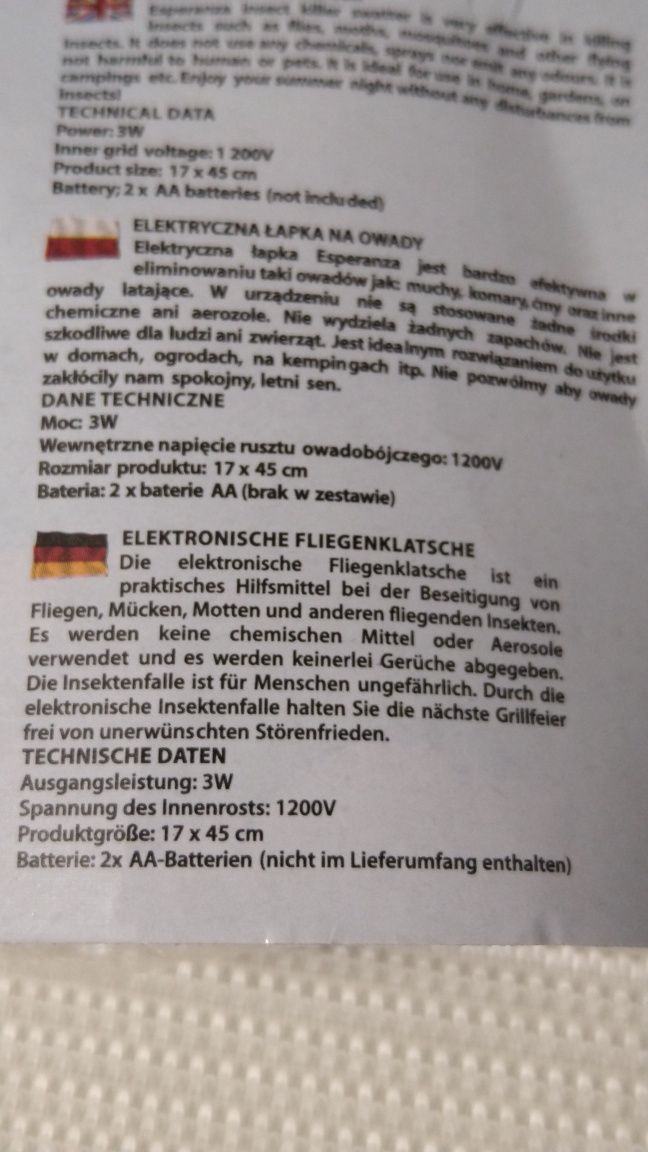 Paletka na owady