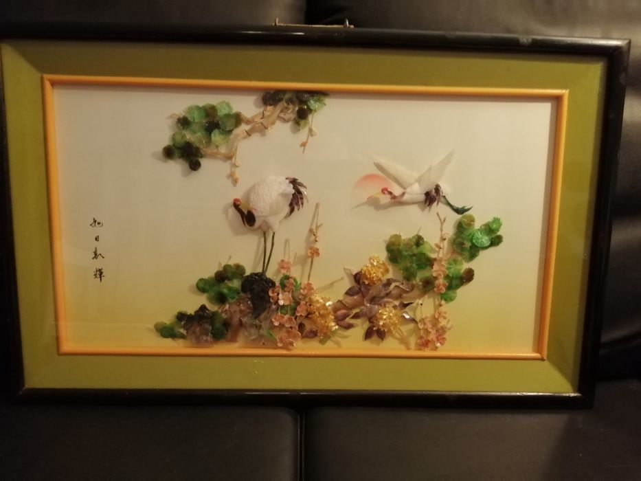 Quadro em Madre Pérola com moldura em madeira