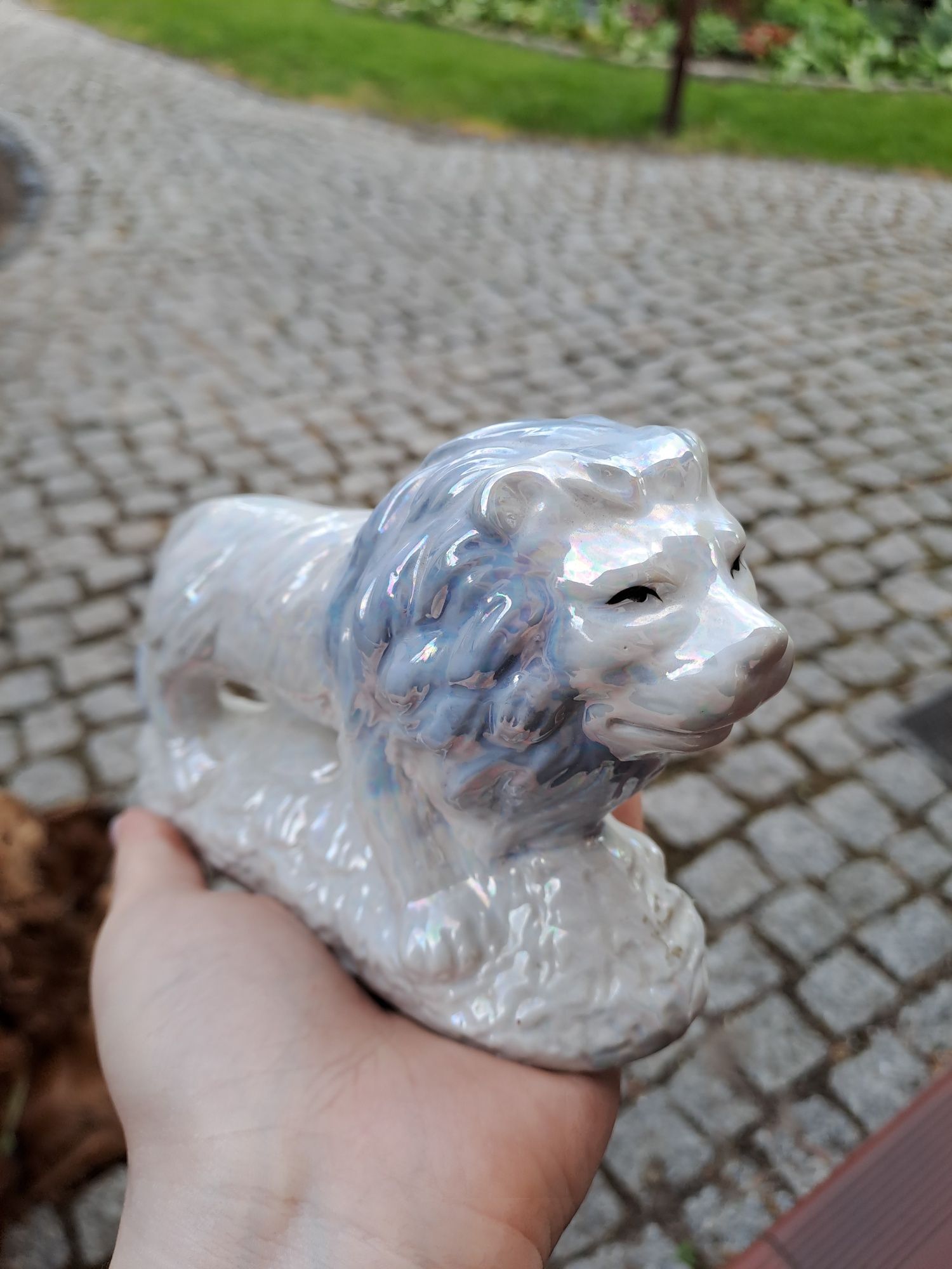Figurka Porcelanowego Lwa - lata 90 - PRL