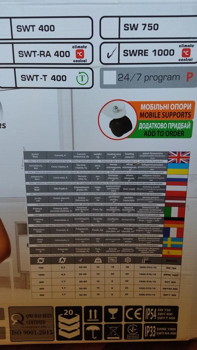 Обігрівач інфрачервоний SunWay SWRE 1000.електроний терморегулятор..