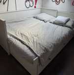 Na sprzedaż:łóżko z szufladami -IKEA HEMNES w kolorze białym.