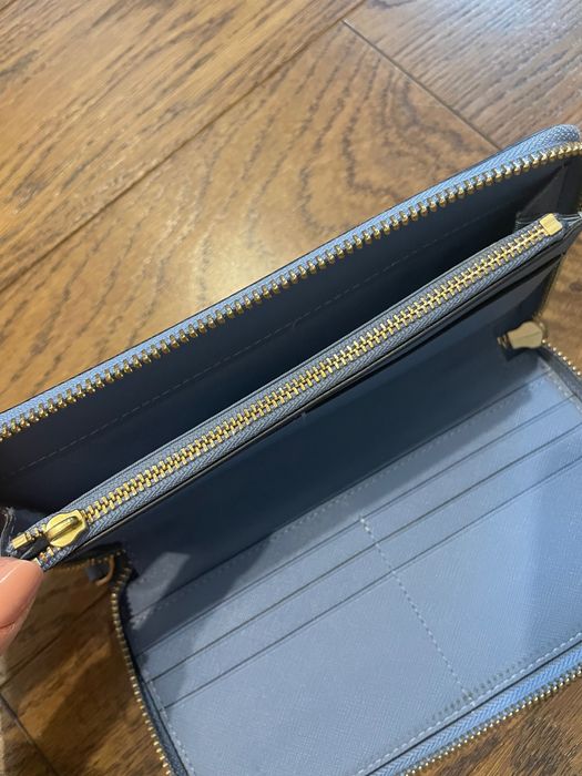 Portfel Tory Burch niebieski - duży
