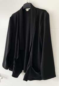 Czarny żakiet marynarka oversize luźne kieszenie vintage moda trendy