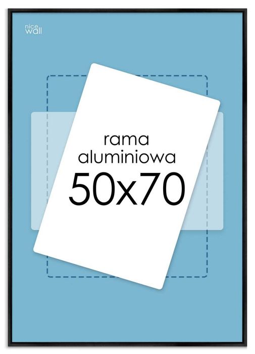 Czarna Rama Ramka Aluminiowa 50x70 na zdjęcia plakaty grafiki obrazy