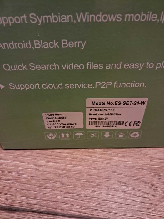 Zestaw 4 kamery do monitoringu 2mpx z rejestratorem wifi FullHD