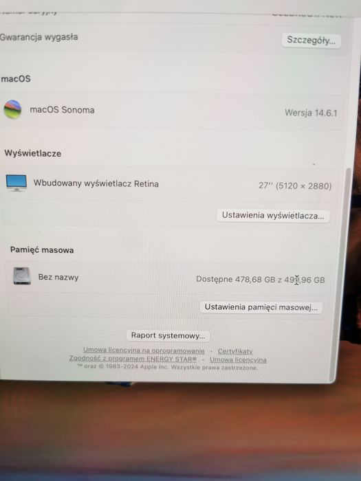 Imac 2020 27 a2115 i7 32gb 8gb grafika okazja