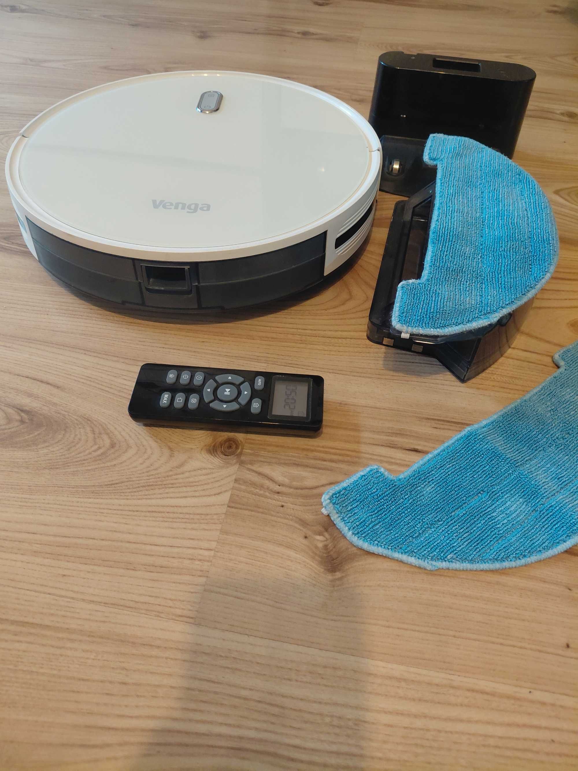 Robot sprzątający funkcja mopowania, pilot, biały