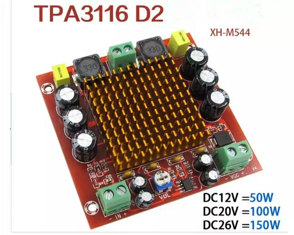 цифровой усилитель звука, Сабвуфер. + предусилитель. TPA3116. 150W