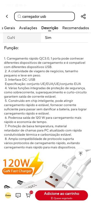 Carregador type -c