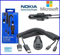 NOWA Ładowarka Samochodowa Microsoft Nokia DC-20 2xMicroUSB 5V 2A LED